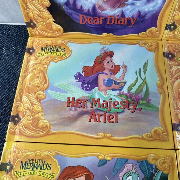Disneys Little Mermaid’s Treasure Chest Series Lot of 6 Hardcover Grolier 1990's - Picture 7 of 16